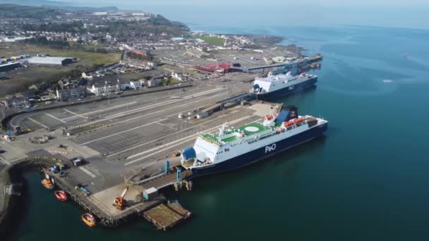 Car Ferry European Causeway Highlander Detged Larne Cairnryan Scotland Larne — Stock video