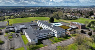 Cambridge House Gramer Okulu Ballymena Co Antrim Kuzey İrlanda 'nın hava fotoğrafı