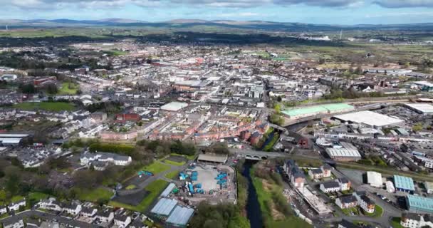 Όνομα Aerial Βίντεο Της Ballymena Βιομηχανικές Και Κατοικίες Περιοχές Patricks — Αρχείο Βίντεο