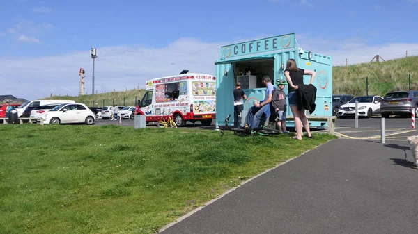 Ice Cream Coffee Vans Portrush Beach North Coast Antrim Northern — 스톡 사진