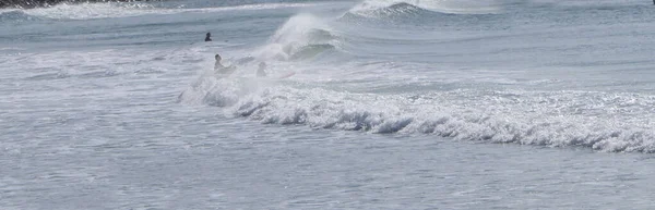 Surfers Bodyboarders Enjoying Waves Portrush Beach North Coast Antrim Northern — Stock Photo, Image