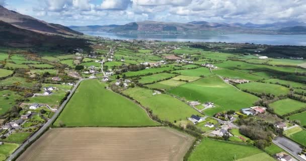 Aerial Video Barnevave Slieve Foye Mountains Glenmore Valley Cooley Peninsula — стокове відео