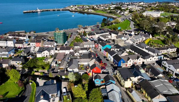 Foto Aérea Casas Coloridas Carlingford Village Lough County Louth Irish —  Fotos de Stock