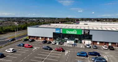 Aerial photo of Made to measure Dunelm and Pausa Cafe cofffee Ballymena Industrial areas Co Antrim N Ireland