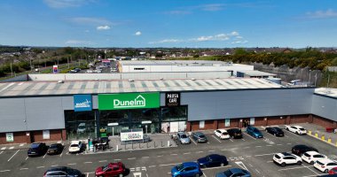 Aerial photo of Made to measure Dunelm and Pausa Cafe cofffee Ballymena Industrial areas Co Antrim N Ireland