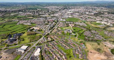 Ballymena County Antrim Kuzey İrlanda 'daki yerleşim yerlerinin hava fotoğrafı