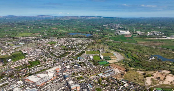 Aerial Photo Overlooking Industrial Residential Homes Ballymena Town County Antrim — Stok fotoğraf
