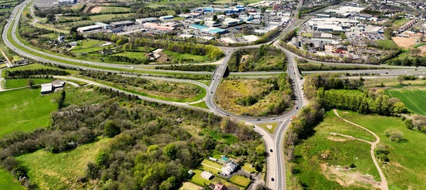 Фото Воздуха Larne Road Roundabout Округе Баллимена Северная Ирландия — стоковое фото