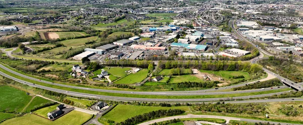 Фото Воздуха Промышленной Зоны Пеннибриджа Зданий Округа Баллимена Северная Ирландия — стоковое фото