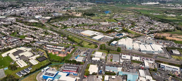 Aerial photo of Pennybridge Industrial Estate and buildings Ballymena County Antrim Northern Ireland