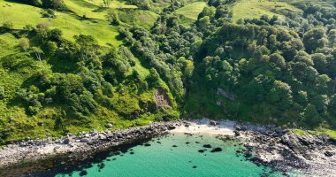 Kuzey Kıyısı Antrim Kuzey İrlanda 'daki Murlough Körfezi Panayırı Atlantik Okyanusu' nun Panoramik Hava Fotoğrafı