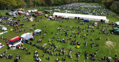 Crowds enjoying the fun at Shanes Castle May Day Steam Rally 1 May 2022