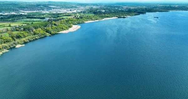 Aerial Photo Blue Lough Neagh Lake County Antrim Northern Ireland — Stockfoto
