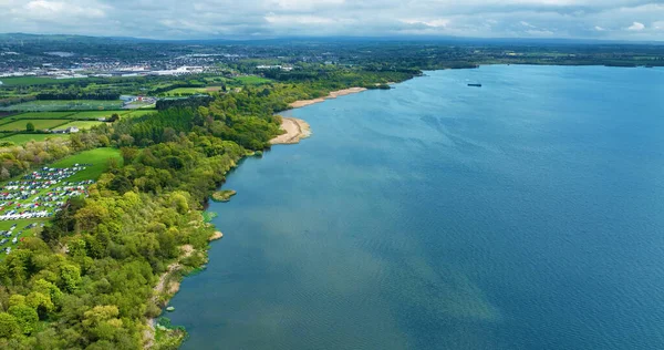 Aerial Photo Blue Lough Neagh Lake County Antrim Northern Ireland —  Fotos de Stock