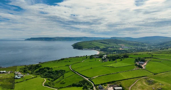 Aerial Photo Cushendun Village Beach Antrim Northern Ireland — Stockfoto