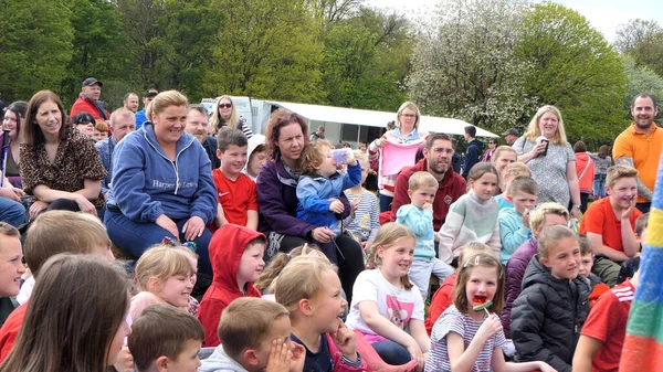 Children Enjoying Fun Fairground Amusements Shanes Castle May Day Steam —  Fotos de Stock