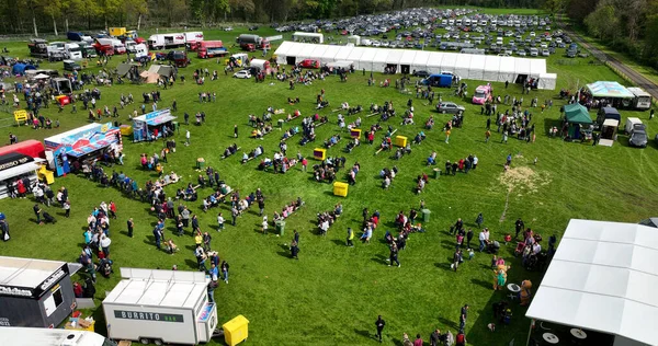 Толпа Наслаждающаяся Весельем Shanes Castle May Day Steam Rally May — стоковое фото