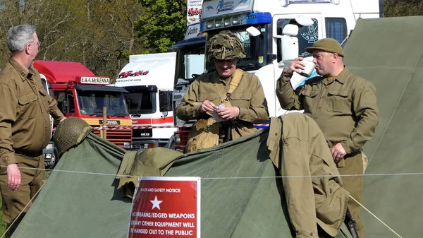Mostra Old Army Castello Shanes May Day Steam Rally Maggio — Foto Stock