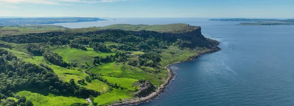 Panoramic Aerial Photo Murlough Bay Fair Head Atlantic Ocean North — Fotografia de Stock