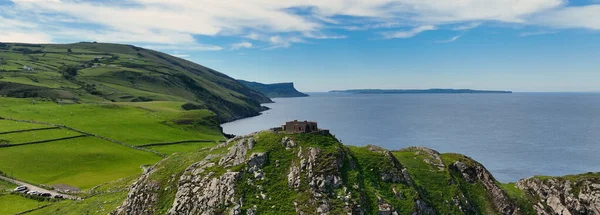 Foto Aérea Torr Head Antrim Pelo Mar Irlanda Irlanda Norte — Fotografia de Stock