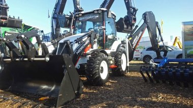 Hidromek trade stand at the National Ploughing Championships Co Carlow Ireland on 19-09-19