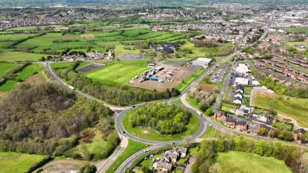 Aerial Video Ballee Seven Towers Roundabout Ballymena Antrim Northern Ireland — Stockvideo