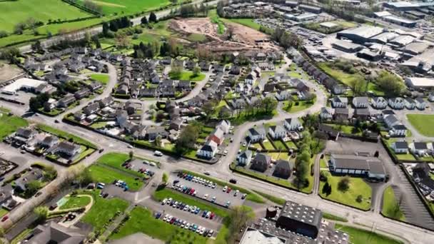 Aerial Video Ballykeel Residential Buildings Ballymena Antrim Northern Ireland — Stock videók