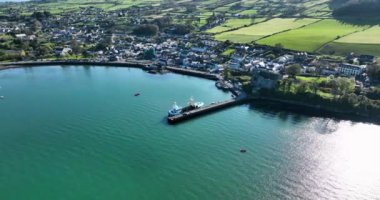 Aerial video of Carlingford Village County Louth Ireland 