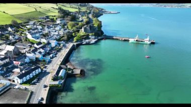 Aerial video of Carlingford Village County Louth Ireland 