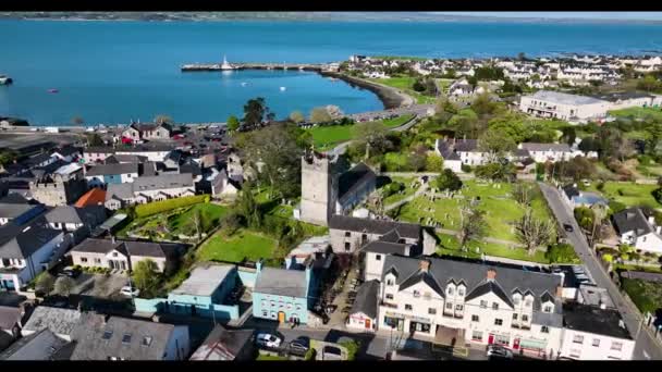Aerial Video Carlingford Heritage Centre Carlingford County Louth Ireland — ストック動画