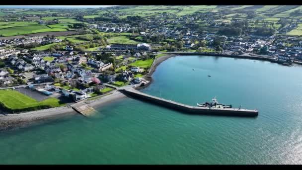 Aerial Video Carlingford Village County Louth Ireland — стокове відео