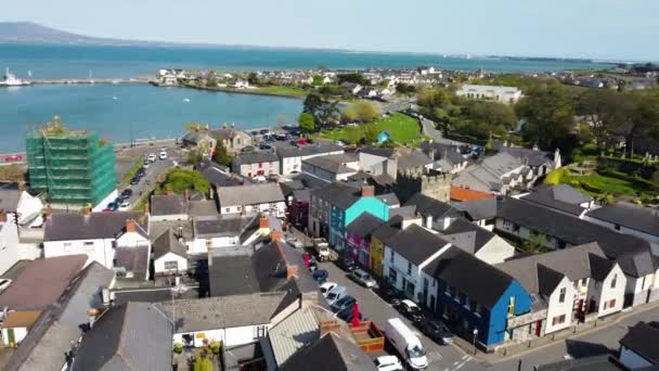 Aerial Video Carlingford Village County Louth Ireland — Stock videók