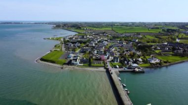 Aerial video of Carlingford Village County Louth Ireland 