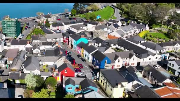 Aerial Video Carlingford Village County Louth Ireland — Stok video