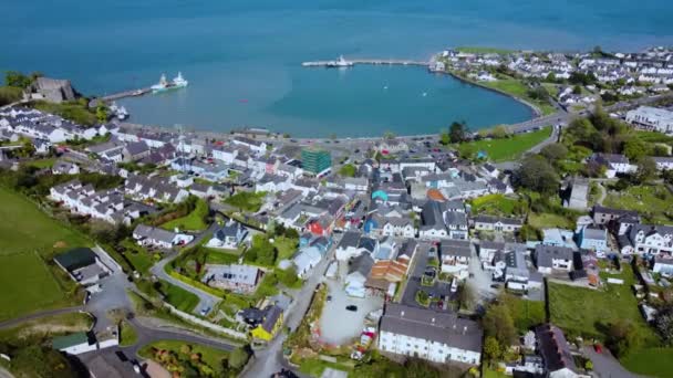 Aerial Video Carlingford Village County Louth Ireland — 图库视频影像