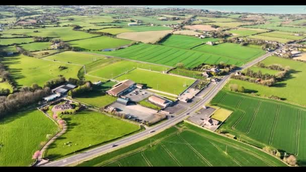 Aerial Video Cooley Kickhams Gfc Carlingford County Louth Ireland — Vídeos de Stock