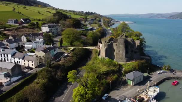 Aerial Video King John Castle Carlingford Lough County Louth Ireland — Video Stock