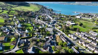 Aerial video of St Michael's Church Carlingford County Louth Ireland 