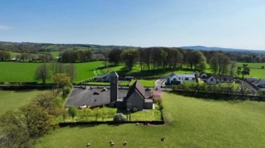 Aerial Video of St Patricks Chapel Crebilly Co Antrim Northern Ireland 