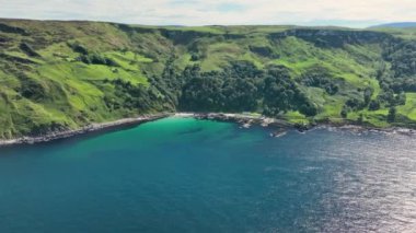 Aerial Video of Murlough Bay and Fair Head Co Antrim Northern Ireland