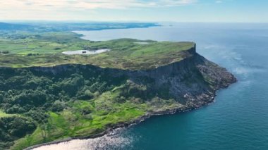 Aerial Video of Murlough Bay and Fair Head Co Antrim Northern Ireland