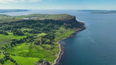 Aerial Video of Murlough Bay and Fair Head Co Antrim Northern Ireland