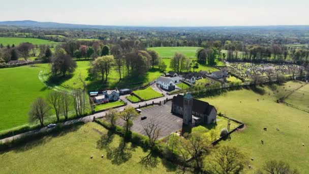 Aerial Video Patricks Chapel Crebilly Antrim Northern Ireland — стокове відео