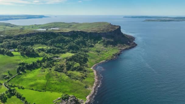 Aerial Video Murlough Bay Fair Head Antrim Northern Ireland — Stok video