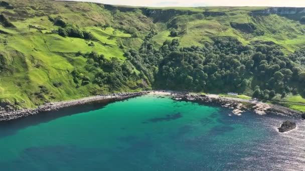 Aerial Video Murlough Bay Fair Head Antrim Northern Ireland — Stock Video