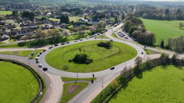 Aerial Video Templepatrick Roundabout Ballyclare County Antrim Northern Ireland — 图库视频影像