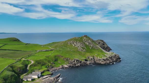 Aerial Video Torr Head Antrim Northern Ireland — Stockvideo