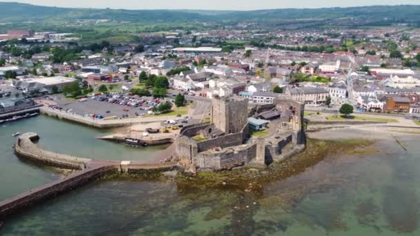 Carrickfergus Castle Antrim Coastline Northern Ireland — Stock Video