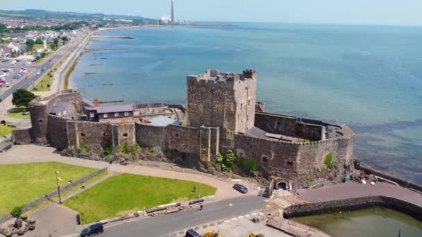 Carrickfergus Castle Antrim Coastline Northern Ireland — Video Stock