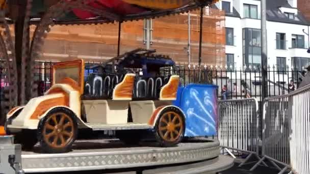 Children Enjoying Fun Rides Currys Barrys Amusements Portrush Northern Ireland — Vídeos de Stock